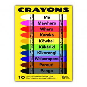 Alternative view of Te Reo Crayons by Artist Glenn Jones