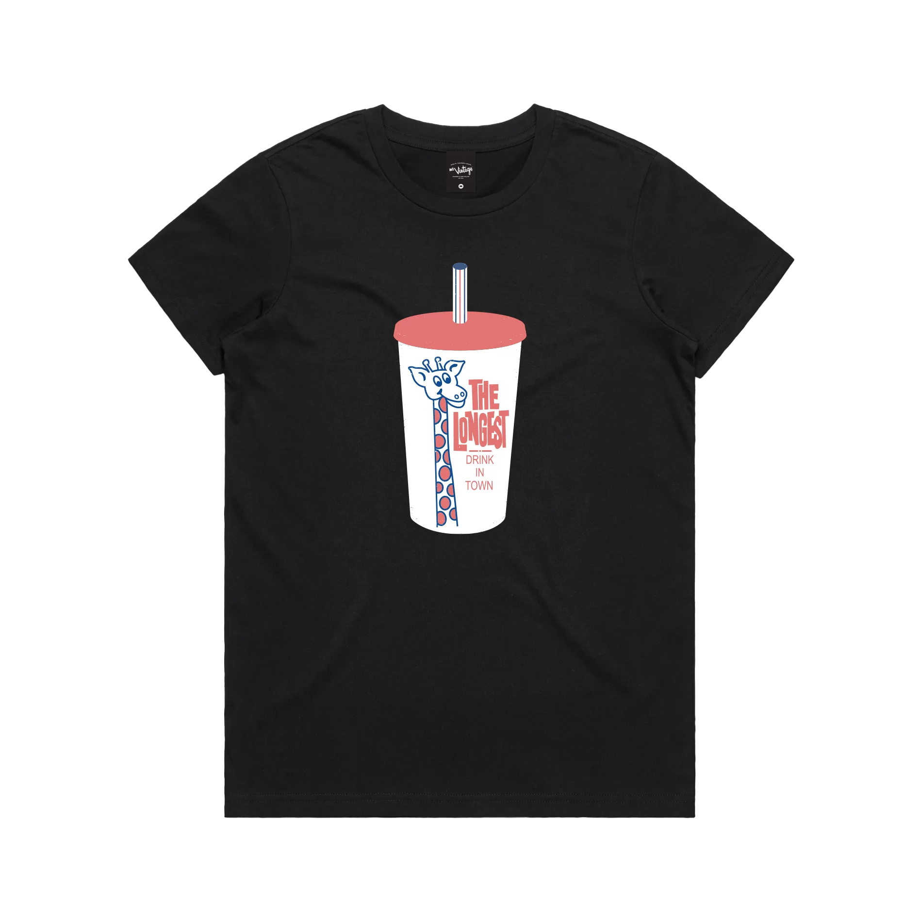 Longest Drink Cup Women's Black T-shirt