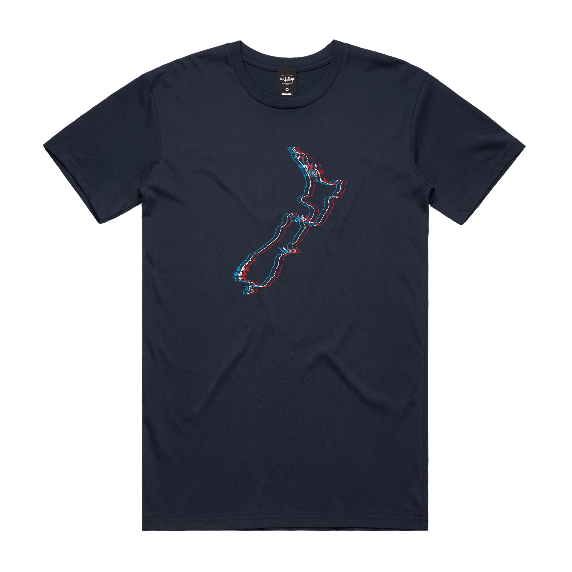 New Zealanaglyph Men's T-Shirt Navy