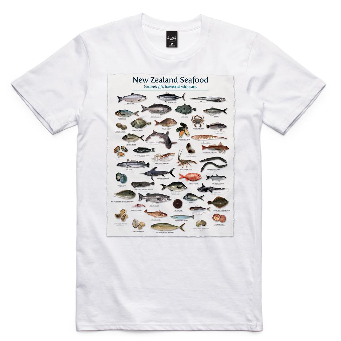 NZ Fish Species Mens T-Shirt - Mr Vintage New Zealand