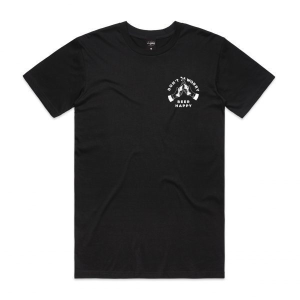Beer Happy mens black t-shirt - Mr Vintage New Zealand