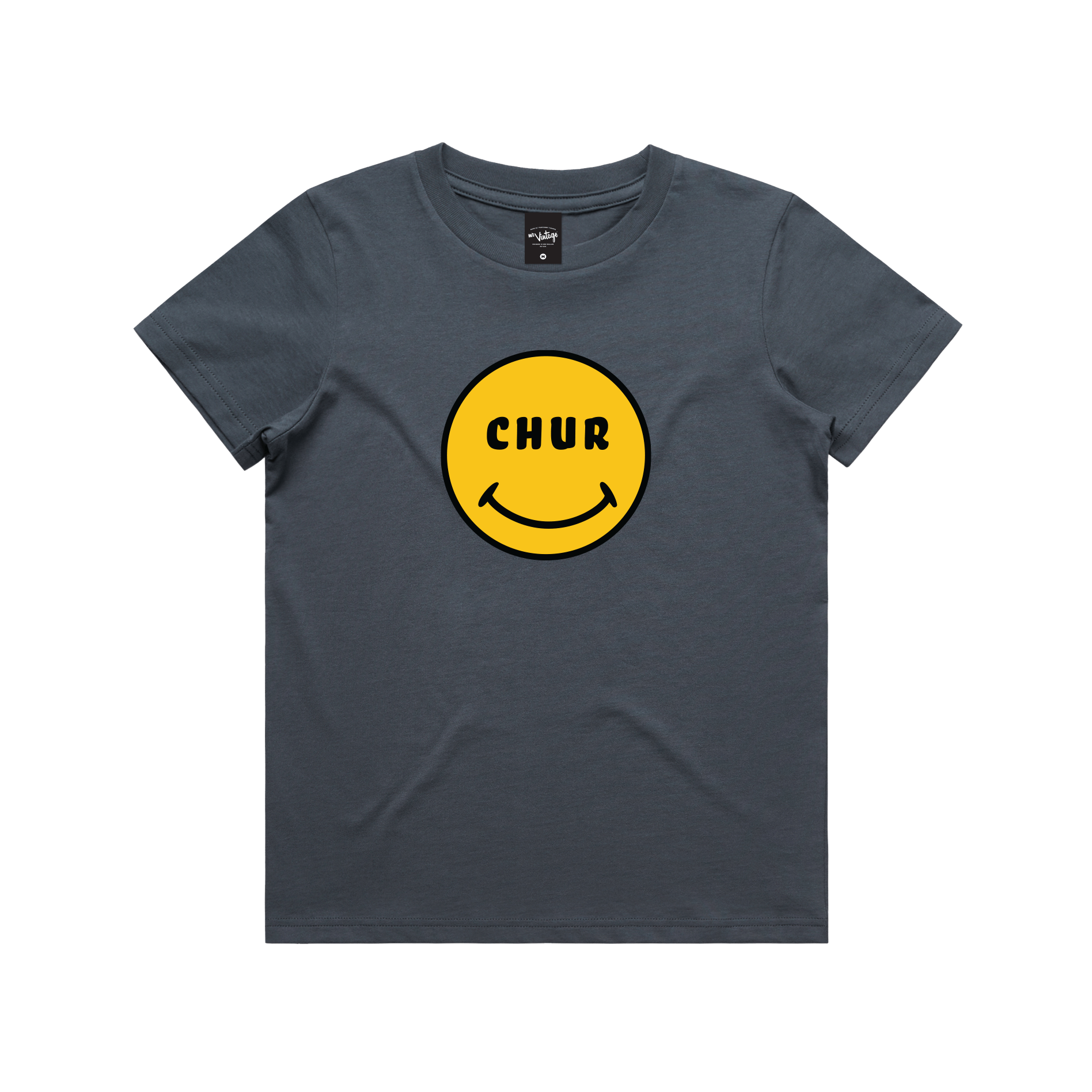 Chur Smiley Kids Petrol T-Shirt - Mr Vintage New Zealand